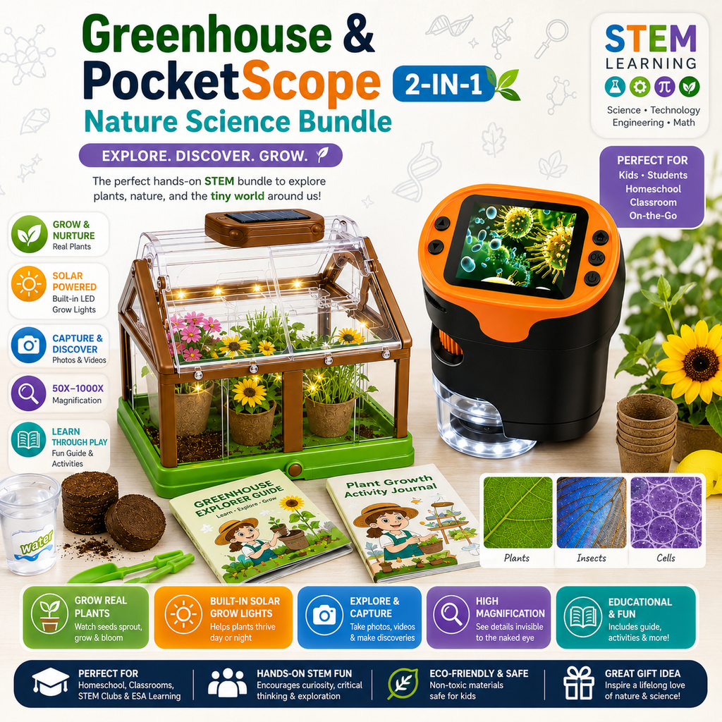 Greenhouse & PocketScope 2-in-1 Nature Science Bundle
