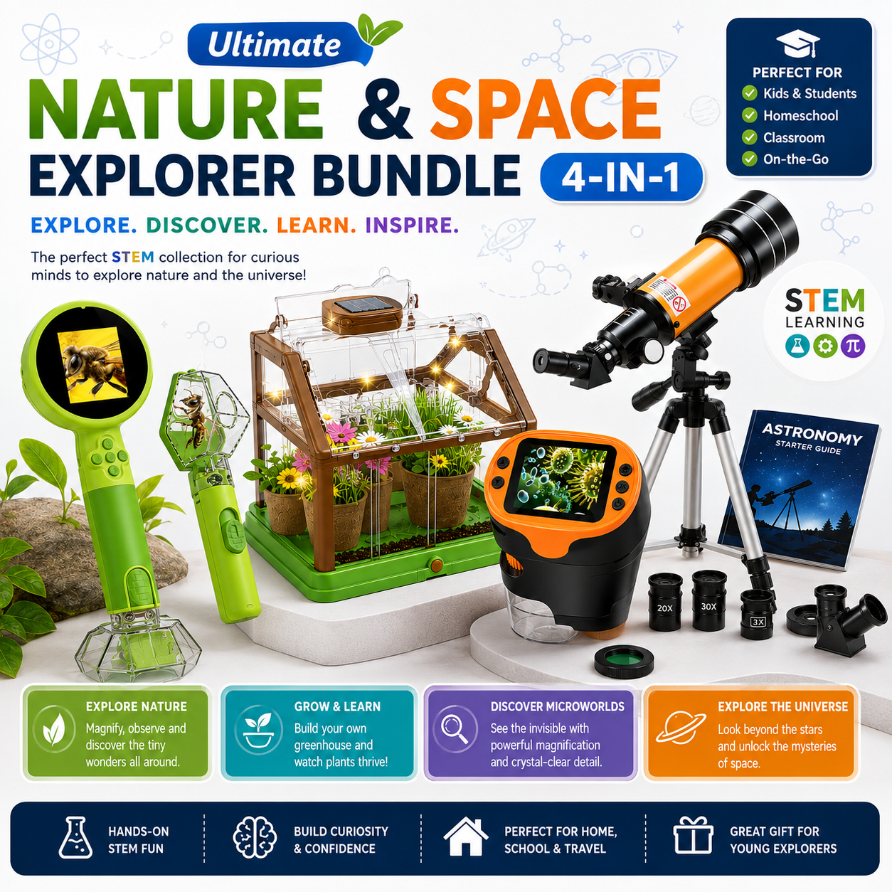 Ultimate Nature & Space Explorer Bundle 4-in-1